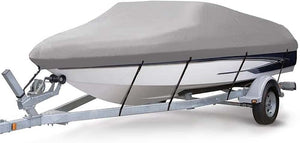 Seamax Marine Heavy Duty 600D Trailerable Boat Cover para V-Hull, Tri-Hull Runabouts y bote de aluminio