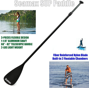 Seamax SUP Paddle para todas las tablas de paddle surf flotantes y portátiles, longitud ajustable de 68 a 82 pulgadas para niños y adultos