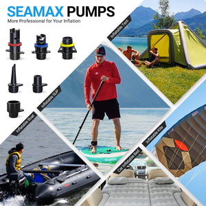 Seamax Best Portable SUP 16DB Bomba de aire eléctrica Max 16PSI, doble etapa construida para velocidad rápida y alta presión