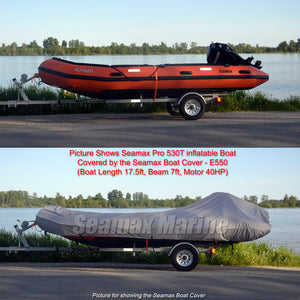 Inflatable Boat Cover, E Series for Beam 6.6-7.4ft, 4 Sizes fit 15-20ft boat