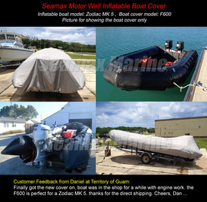 Inflatable Boat Cover, E Series for Beam 6.6-7.4ft, 4 Sizes fit 15-20ft boat