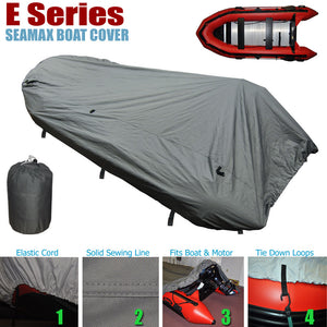 Inflatable Boat Cover, E Series for Beam 6.6-7.4ft, 4 Sizes fit 15-20ft boat